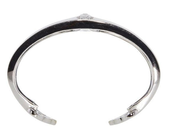 0.45 Carat Round Brilliant I-VS2 Diamond 18 Karat White Gold Cuff Bracelet