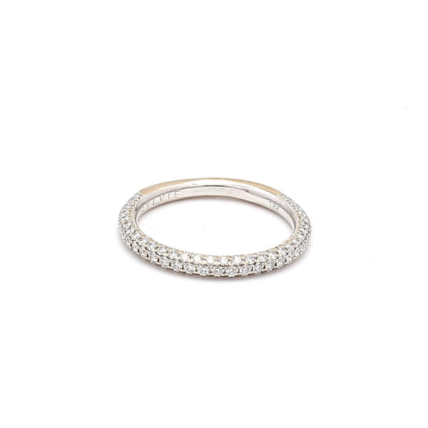 0.50 Carat Round Brilliant I SI1 Diamond 18 Karat White Gold Wedding Band Ring