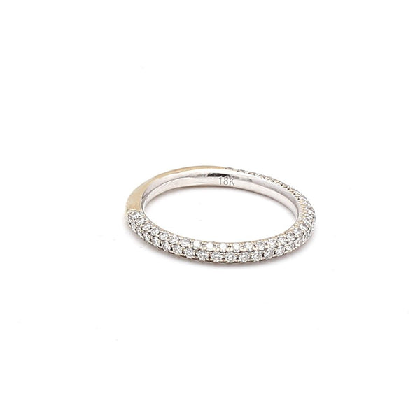 0.50 Carat Round Brilliant I SI1 Diamond 18 Karat White Gold Wedding Band Ring