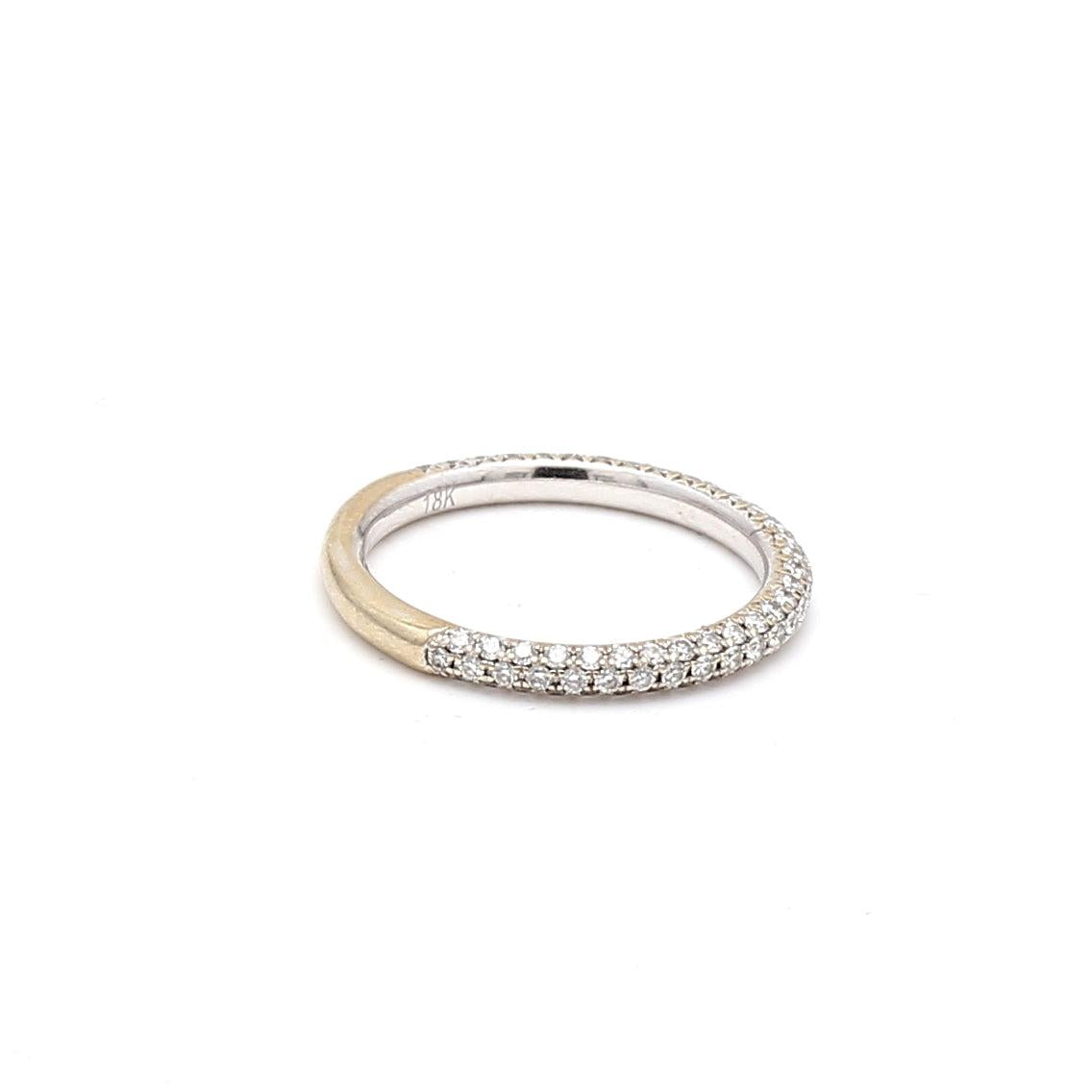 0.50 Carat Round Brilliant I SI1 Diamond 18 Karat White Gold Wedding Band Ring