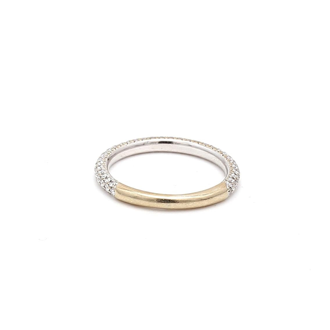 0.50 Carat Round Brilliant I SI1 Diamond 18 Karat White Gold Wedding Band Ring