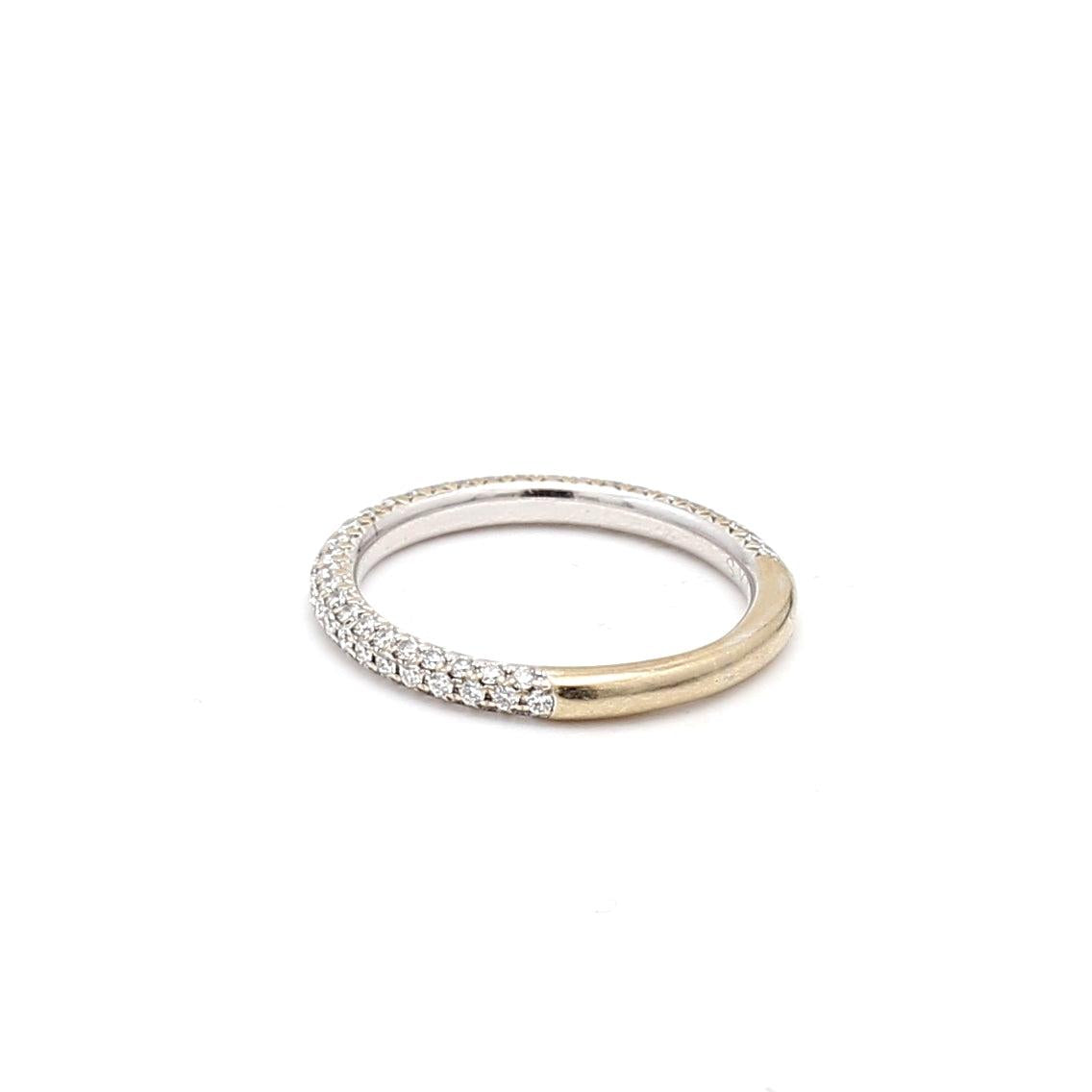 0.50 Carat Round Brilliant I SI1 Diamond 18 Karat White Gold Wedding Band Ring