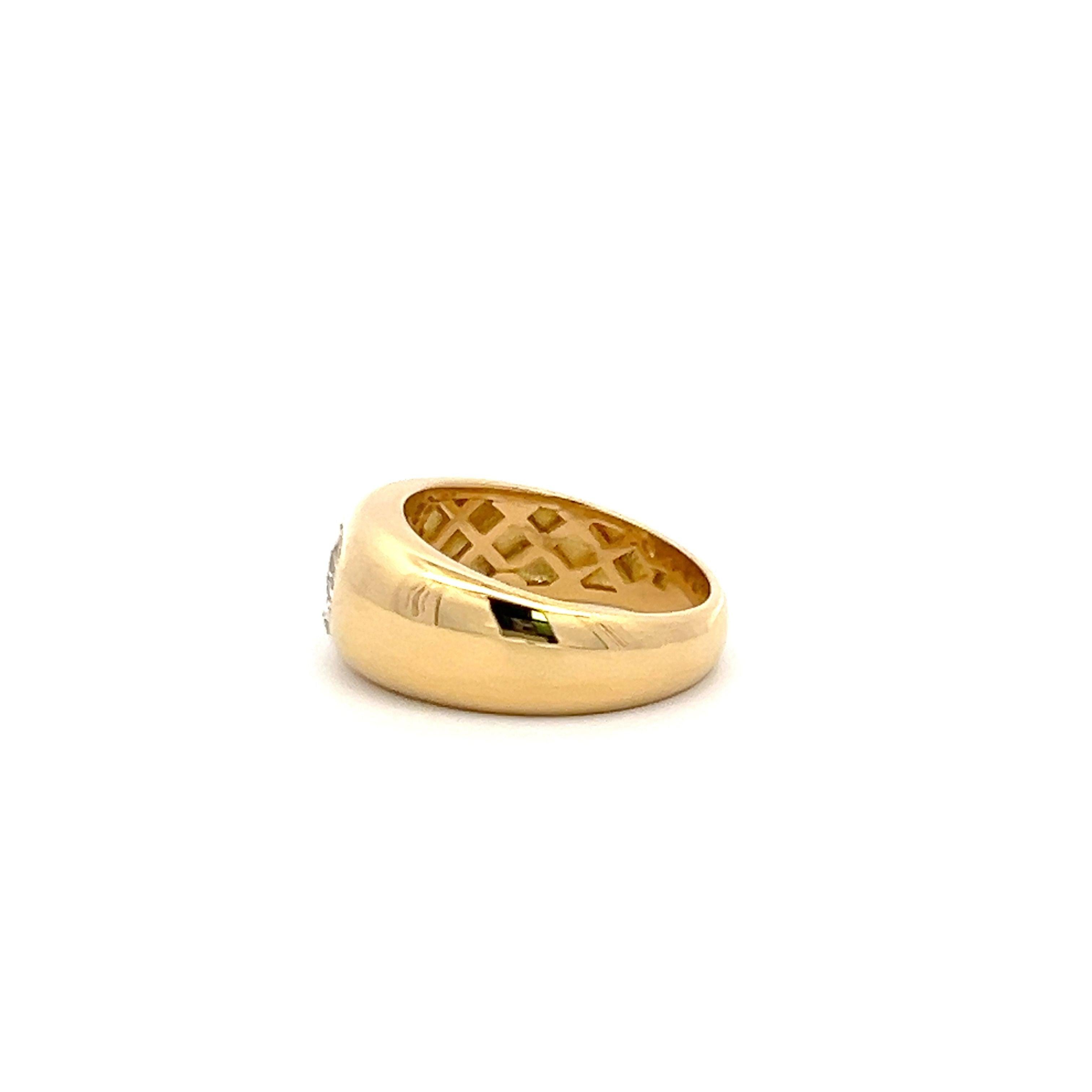0.56 Carat Rose Cut Diamond 18 Karat Yellow Gold Engagement Ring