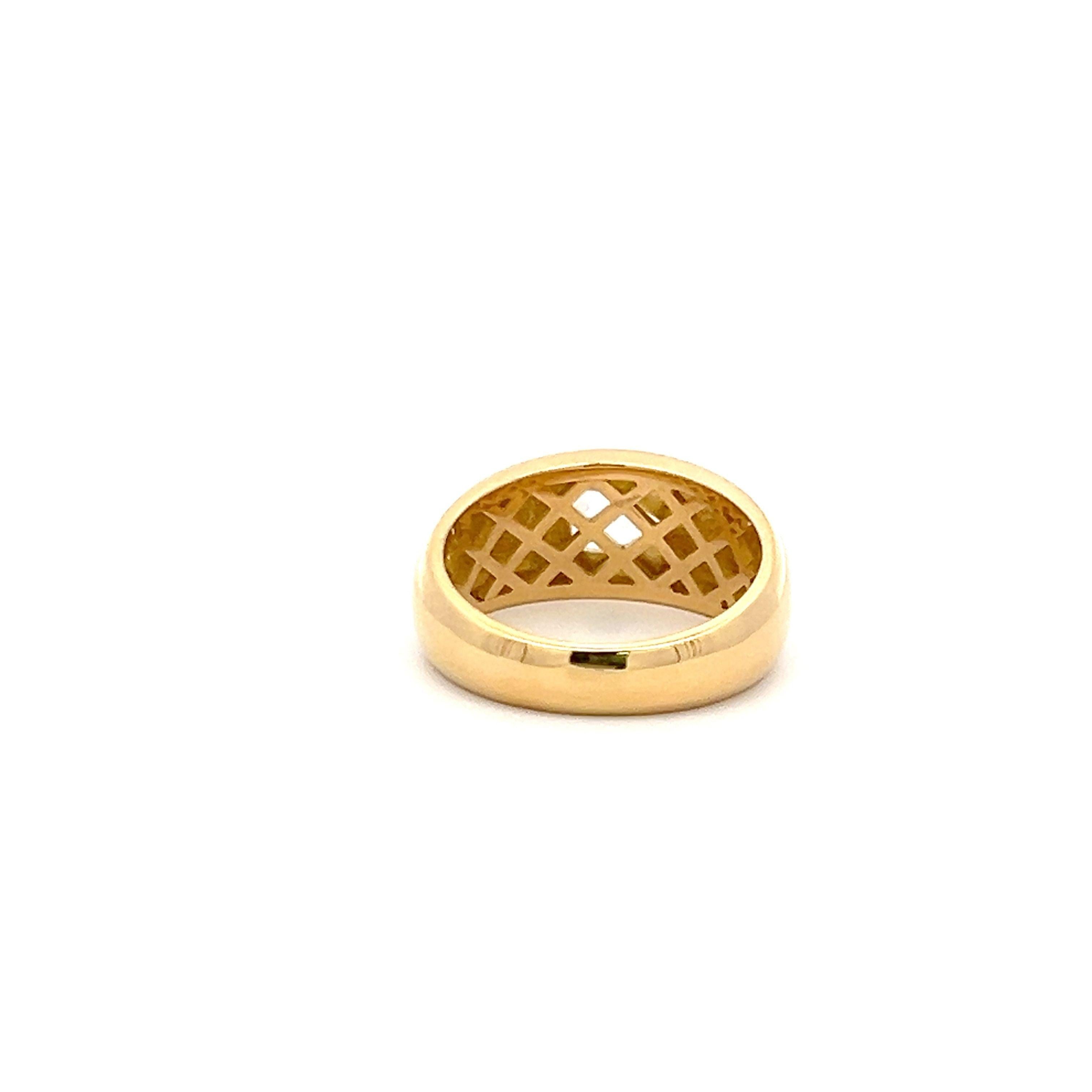 0.56 Carat Rose Cut Diamond 18 Karat Yellow Gold Engagement Ring