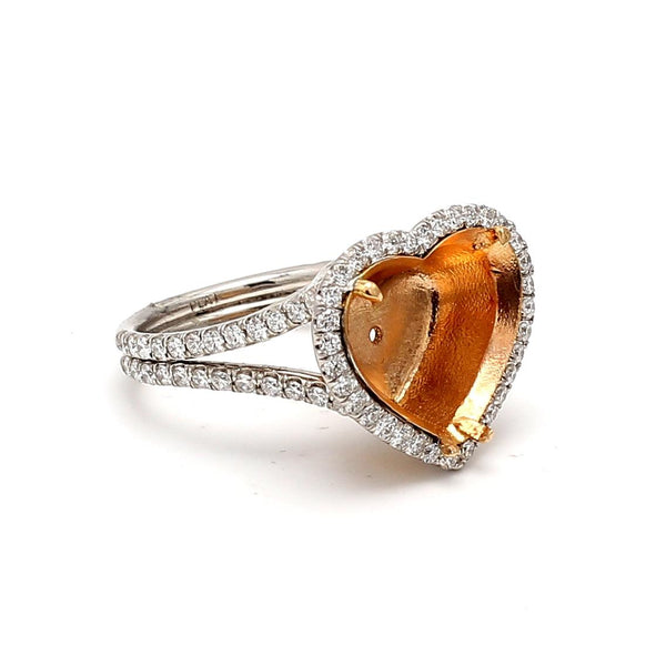 0.80 Carat Round Brilliant Diamond 18K Rose Gold/Platinum Semi Mount Ring