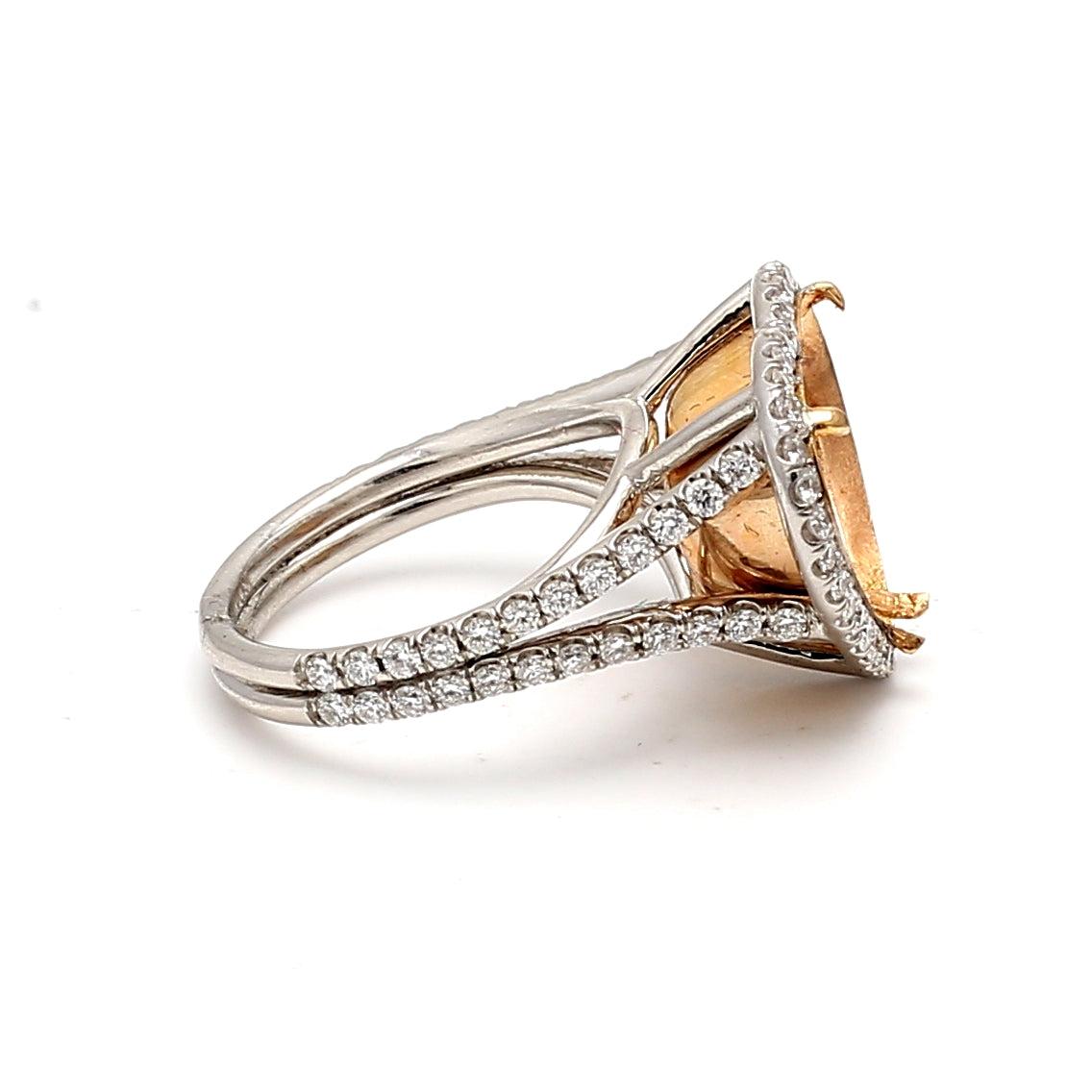 0.80 Carat Round Brilliant Diamond 18K Rose Gold/Platinum Semi Mount Ring