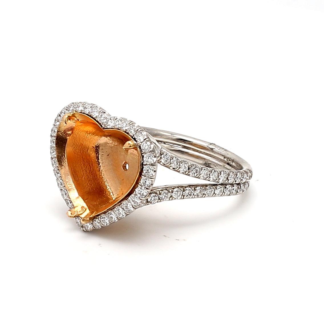 0.80 Carat Round Brilliant Diamond 18K Rose Gold/Platinum Semi Mount Ring