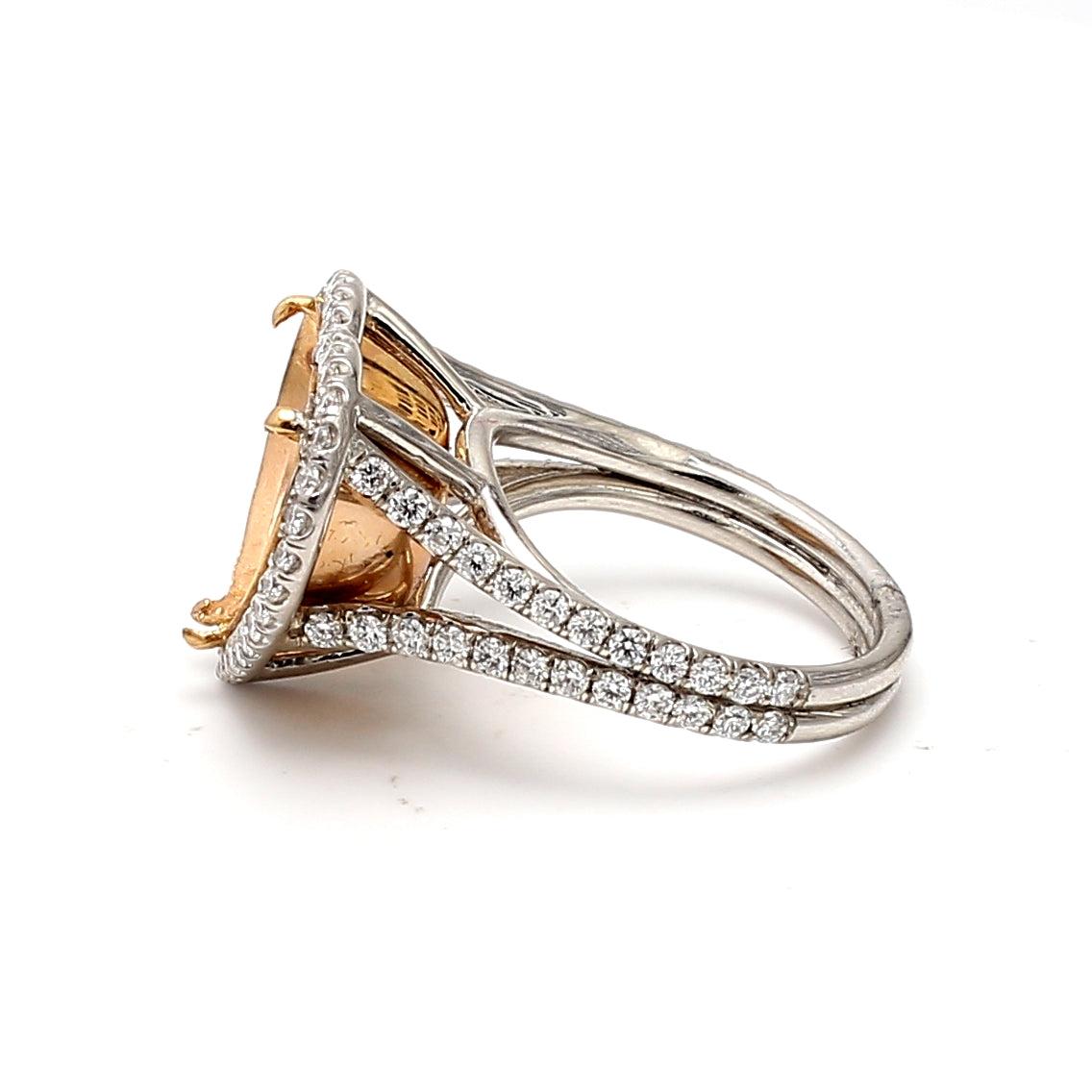 0.80 Carat Round Brilliant Diamond 18K Rose Gold/Platinum Semi Mount Ring