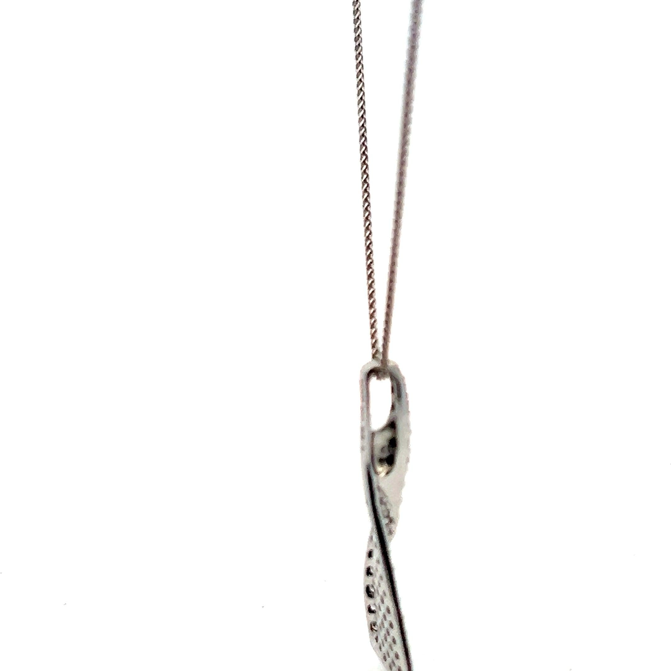 0.89 Carat Round Brilliant I I1 Diamond 14 Karat White Gold Pendant Necklace