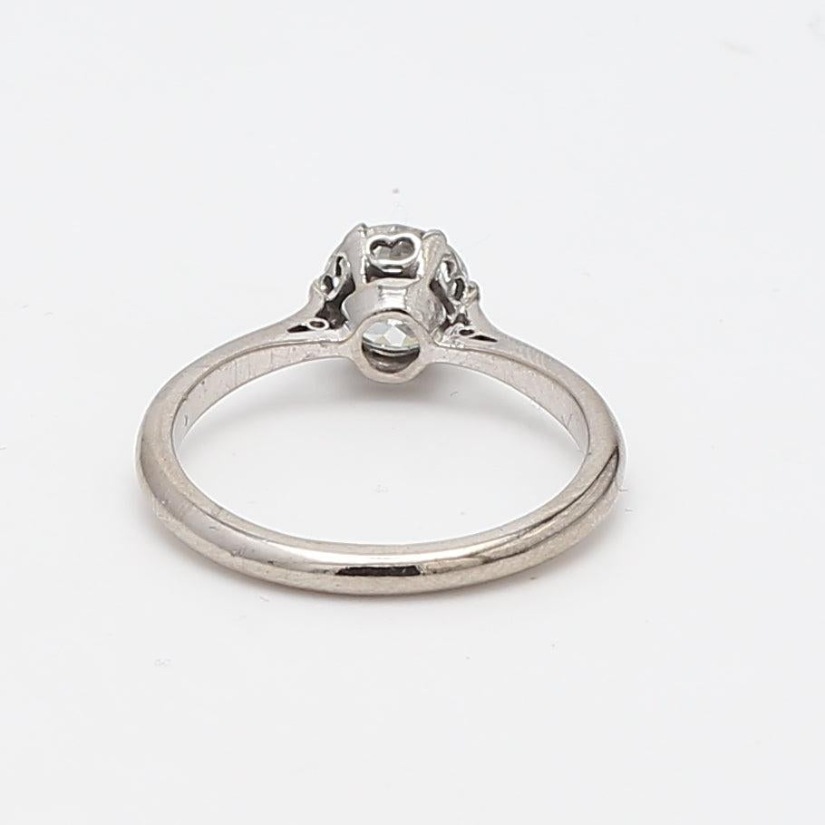 1.00 Carat Circular Brilliant Cut H SI1 Diamond Platinum Engagement Ring