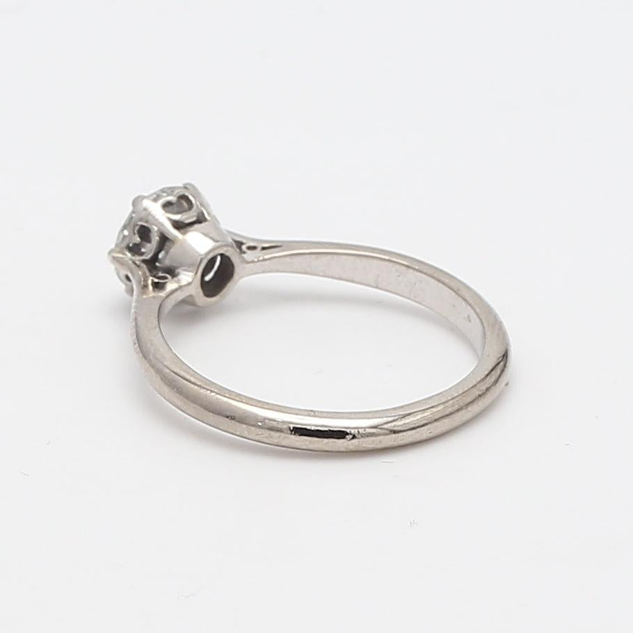 1.00 Carat Circular Brilliant Cut H SI1 Diamond Platinum Engagement Ring