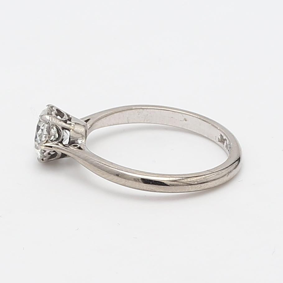 1.00 Carat Circular Brilliant Cut H SI1 Diamond Platinum Engagement Ring