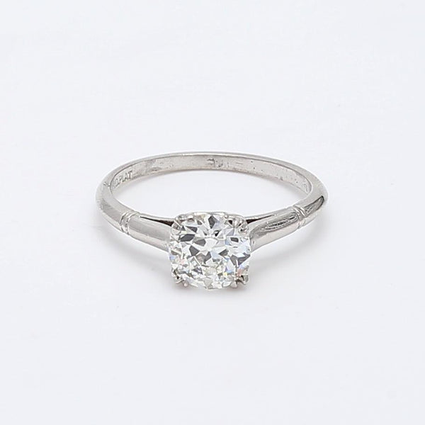 1.08 Carat Circular Brilliant Cut Shape I-VS1 Diamond Platinum Engagement Ring