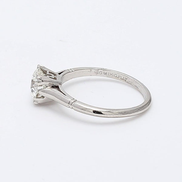 1.08 Carat Circular Brilliant Cut Shape I-VS1 Diamond Platinum Engagement Ring