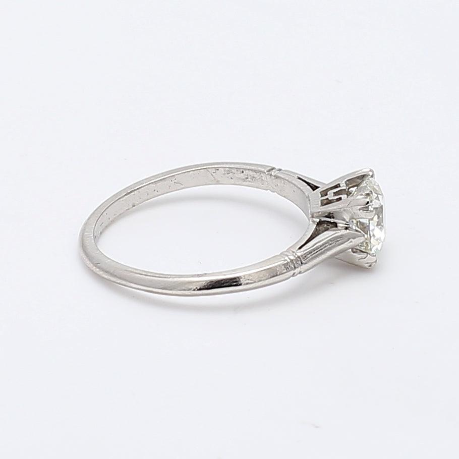 1.08 Carat Circular Brilliant Cut Shape I-VS1 Diamond Platinum Engagement Ring