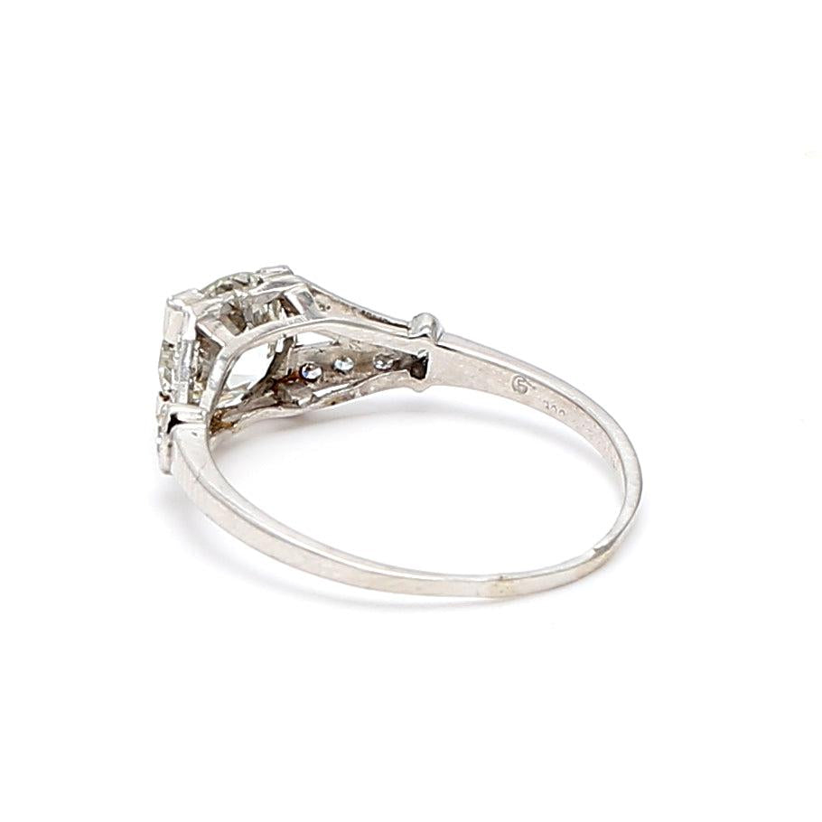 1.10 Carat Round Brilliant Shape J-VS1 Diamond Platinum Engagement Ring