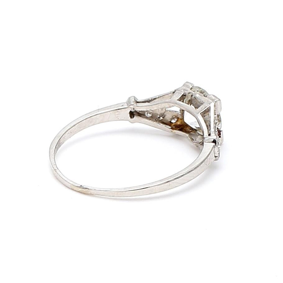 1.10 Carat Round Brilliant Shape J-VS1 Diamond Platinum Engagement Ring