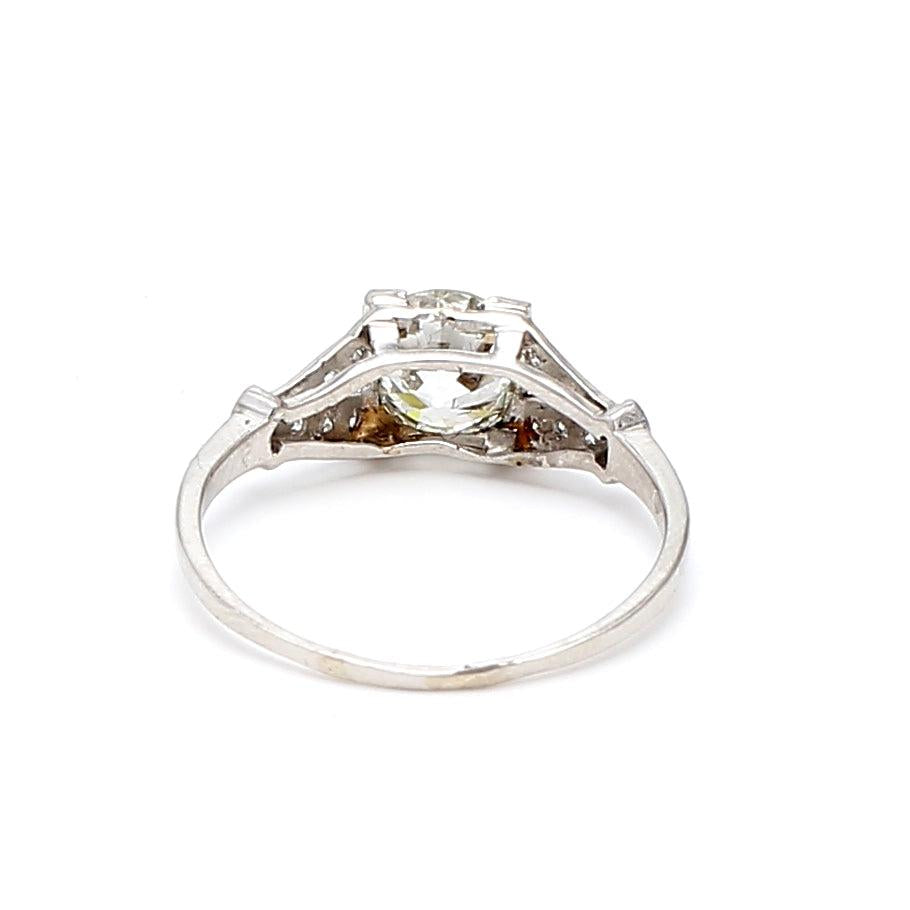 1.10 Carat Round Brilliant Shape J-VS1 Diamond Platinum Engagement Ring