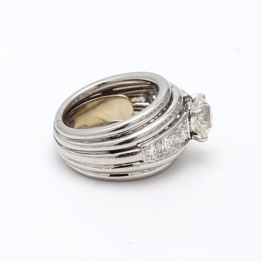 1.16 Carat Old European Cut I SI2 Diamond Platinum Wedding Ring