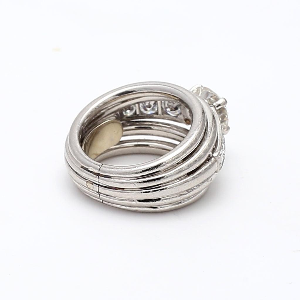 1.16 Carat Old European Cut I SI2 Diamond Platinum Wedding Ring