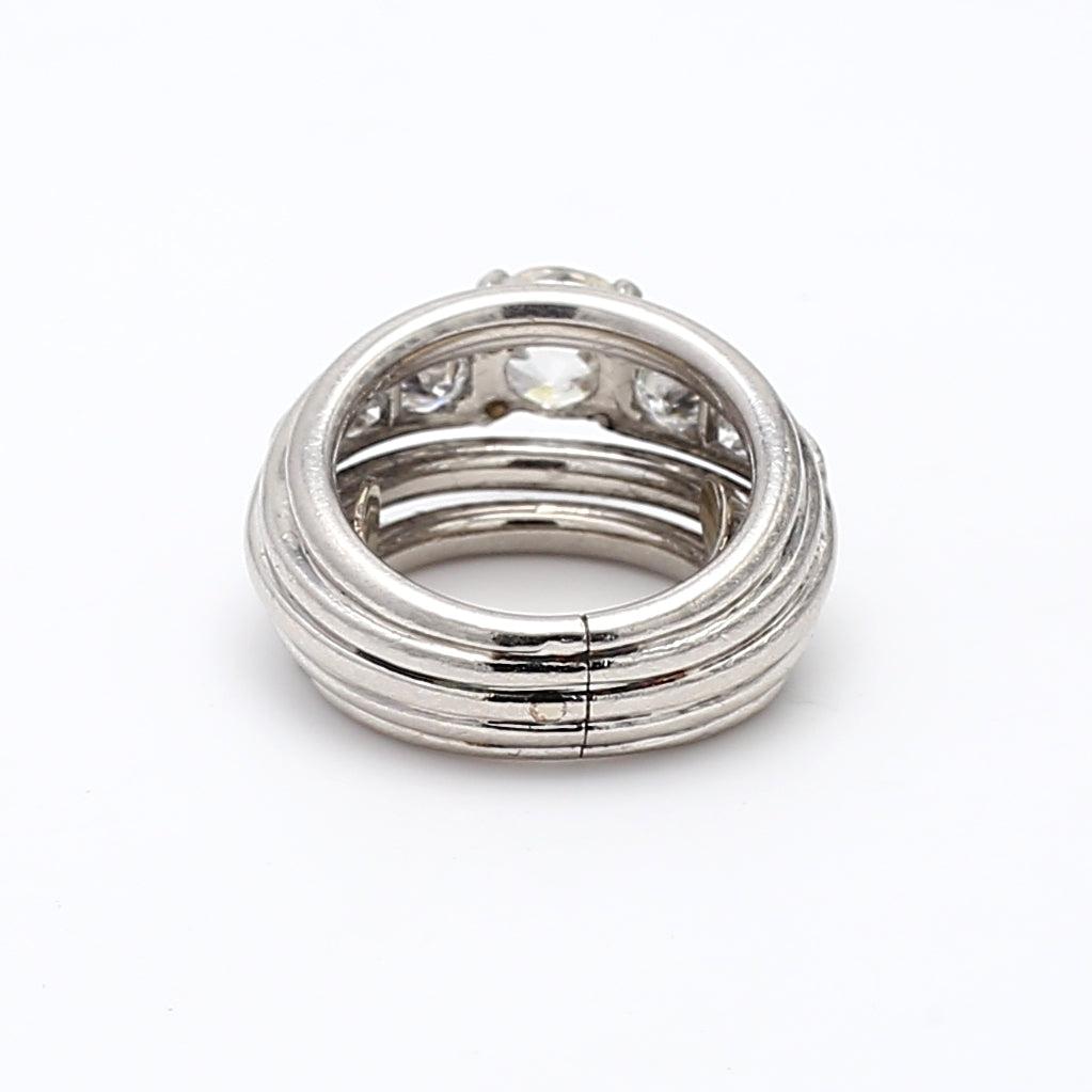 1.16 Carat Old European Cut I SI2 Diamond Platinum Wedding Ring