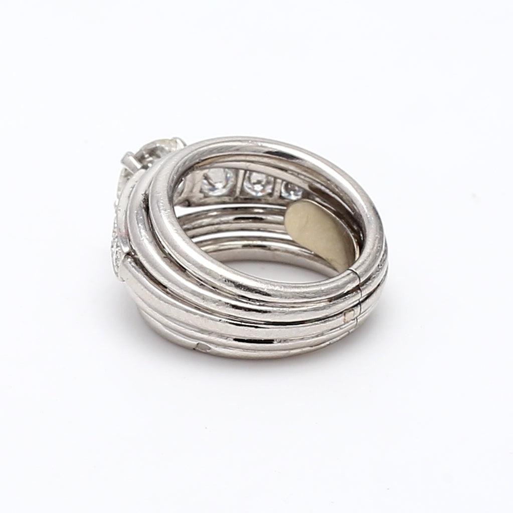 1.16 Carat Old European Cut I SI2 Diamond Platinum Wedding Ring
