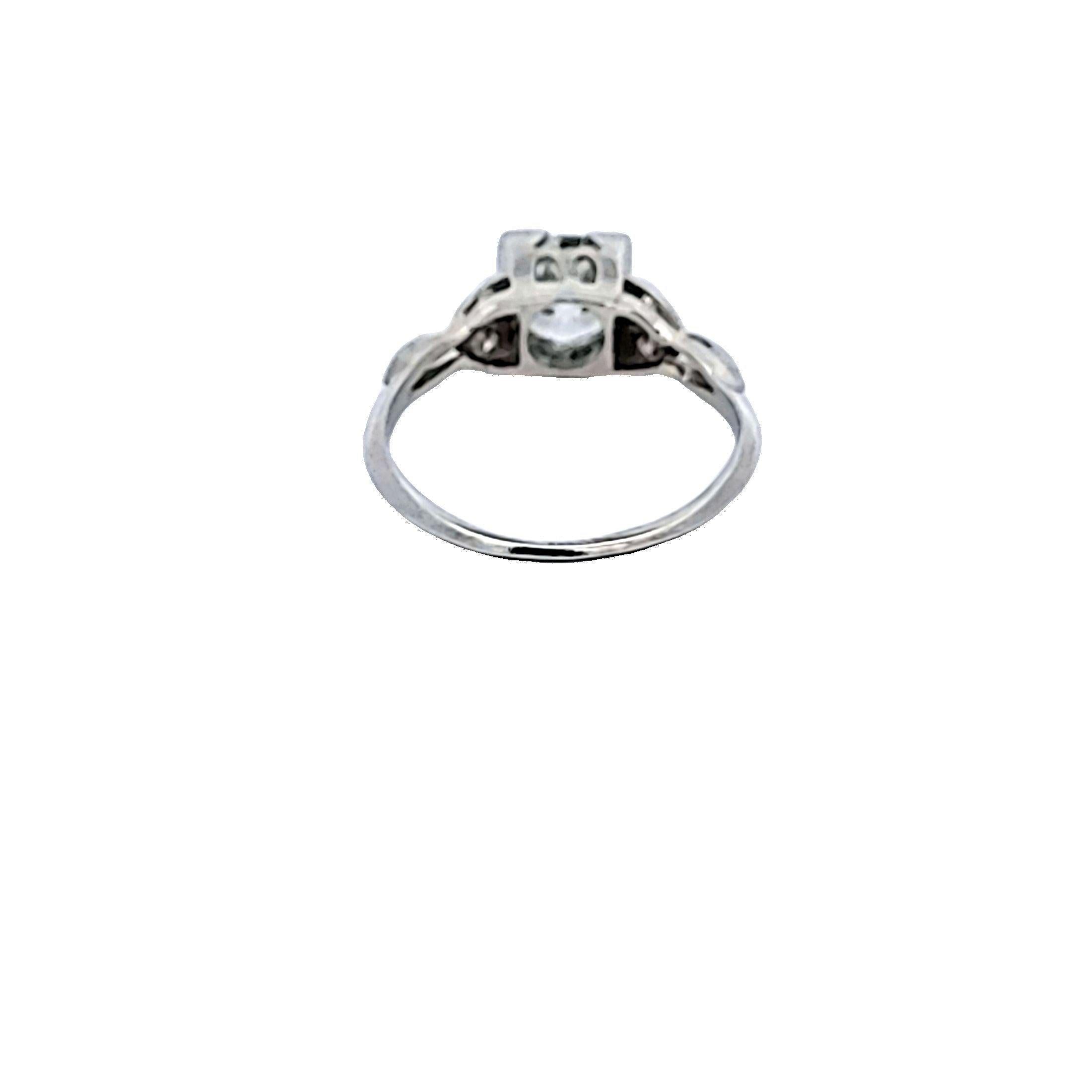 1.22 Carat Old European Cut J-I VS1-SI1 Diamond Platinum Engagement Ring