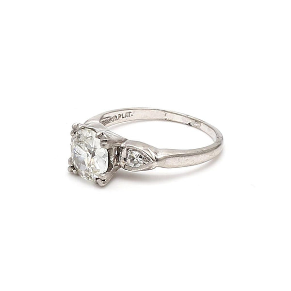 1.24 Carat Circular Brilliant Cut J-SI2 Diamond Platinum Engagement Ring