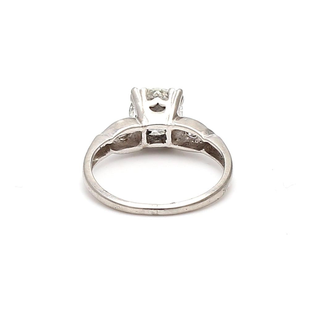 1.24 Carat Circular Brilliant Cut J-SI2 Diamond Platinum Engagement Ring