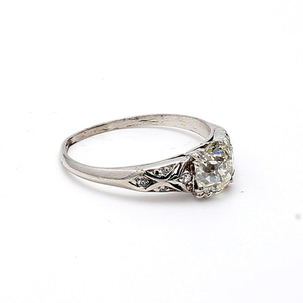 1.25 Carat Old European Cut K SI2 Diamond Platinum Engagement Ring