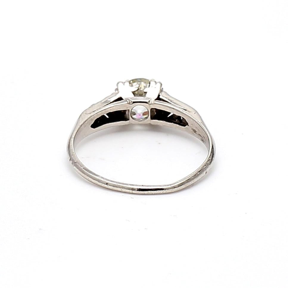 1.25 Carat Old European Cut K SI2 Diamond Platinum Engagement Ring