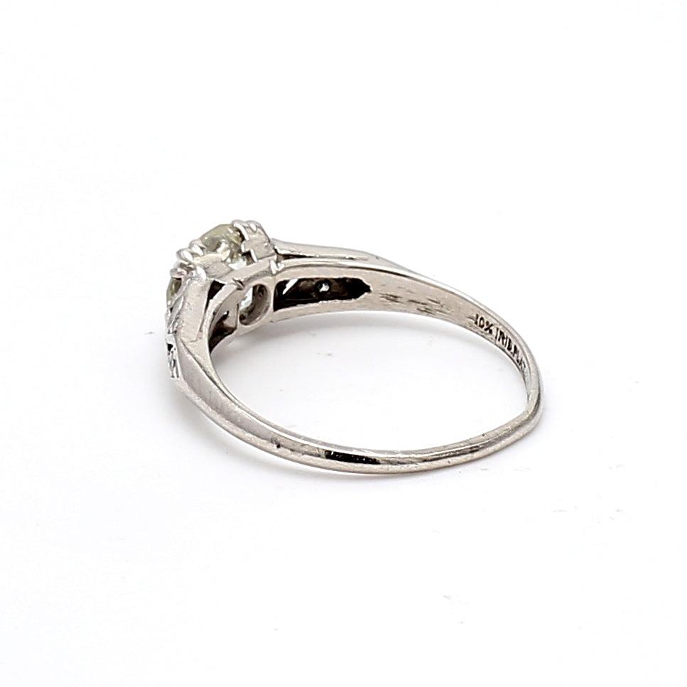 1.25 Carat Old European Cut K SI2 Diamond Platinum Engagement Ring