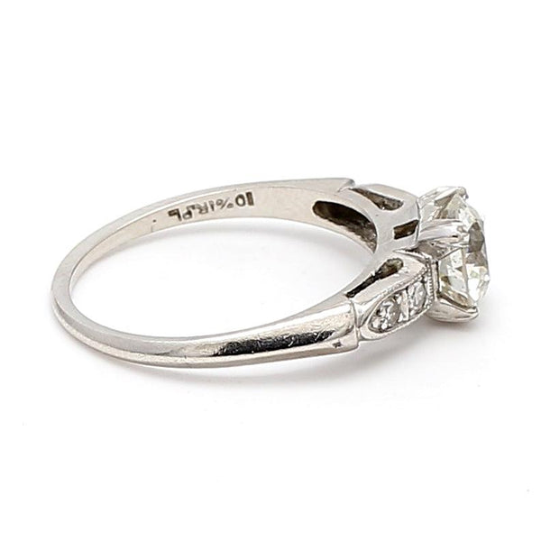 1.39 Carat Old European Cut K-I1 Diamond Platinum Engagement Ring