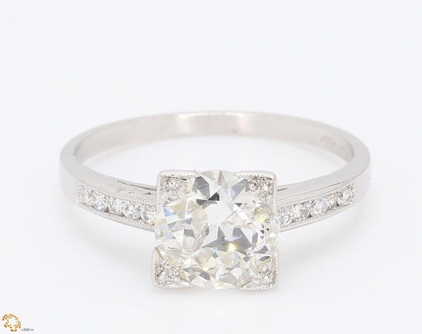 1.40 Carat Round Brilliant G-I1 Diamond Platinum Engagement Ring