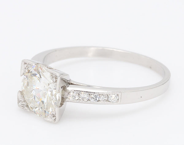 1.40 Carat Round Brilliant G-I1 Diamond Platinum Engagement Ring