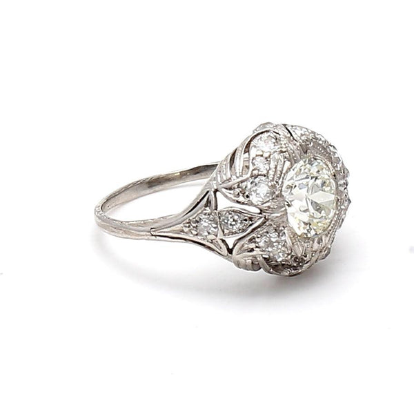 1.44 Carat Round Brilliant J VS1 and Diamond Platinum Wedding Ring