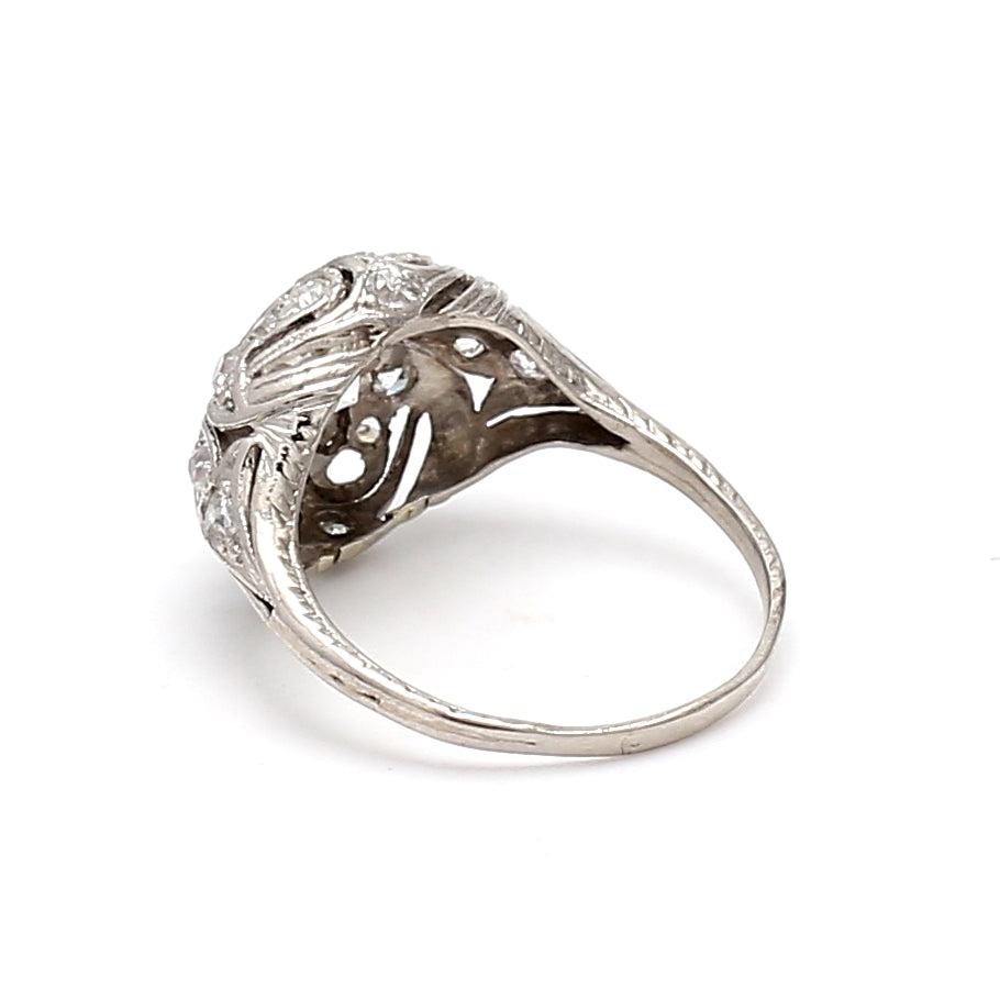 1.44 Carat Round Brilliant J VS1 and Diamond Platinum Wedding Ring
