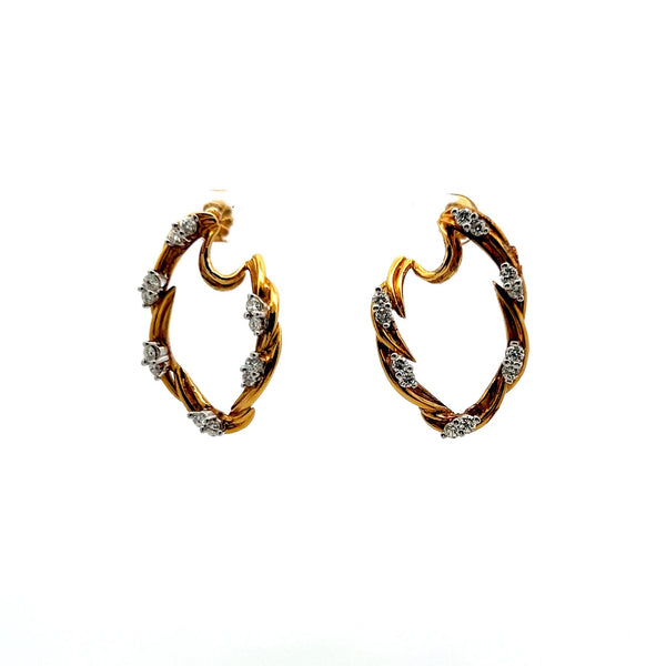 1.50 Carat Round Brilliant I VS1 Diamond 18 Karat Yellow Gold Dangling Earrings