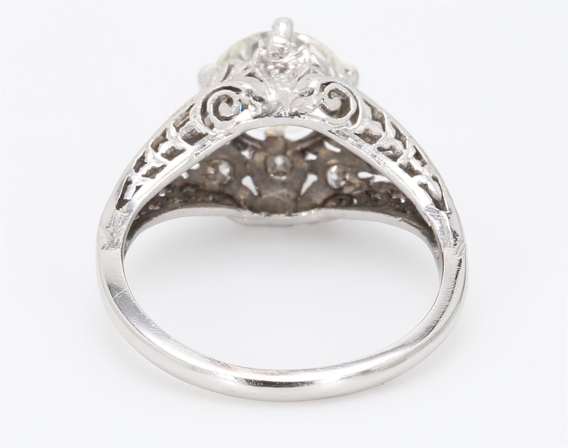 1.54 Carat Round Brilliant Shape J-VS1 Diamond Platinum Wedding Ring