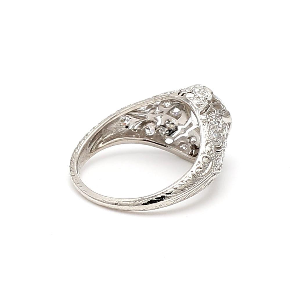 1.66 Carat Old Miner Cut I I1 and Old European Cut L SI2 Diamond Platinum Art De