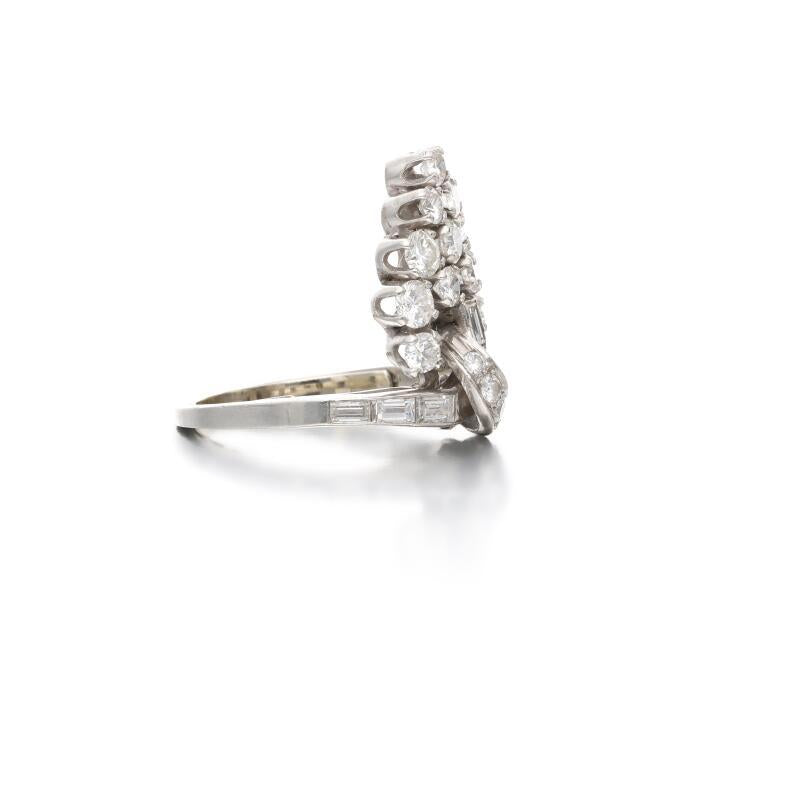 1.70 Carat Round Brilliant G Color VS1 Clarity Diamond Platinum Cocktail Ring
