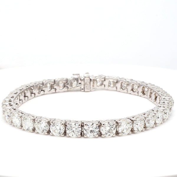 17.14 Carat Round Brilliant Shape I-VVS1-VS1 Diamond Platinum Bracelet