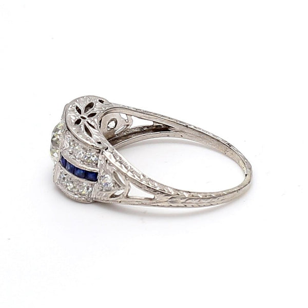 1.74 Carat Old European Cut K-VS1 Diamond Platinum Wedding Ring