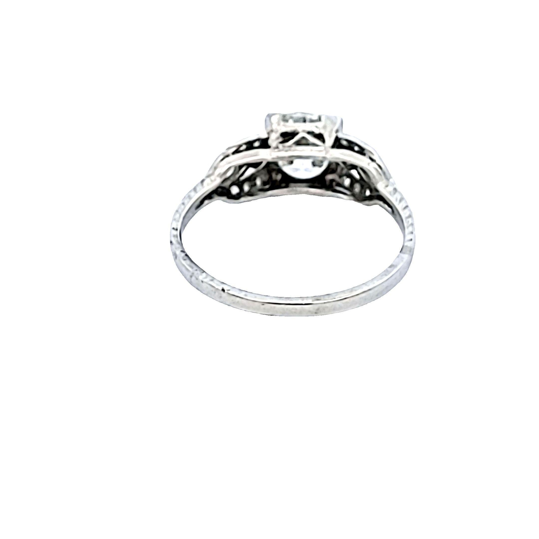 1.78 Carat Old European Cut and Marquis Shape Diamond Platinum Art Deco Ring