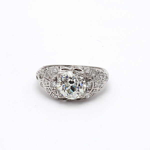 1.86 Carat Old European Cut J-SI2 Diamond Platinum Wedding Ring