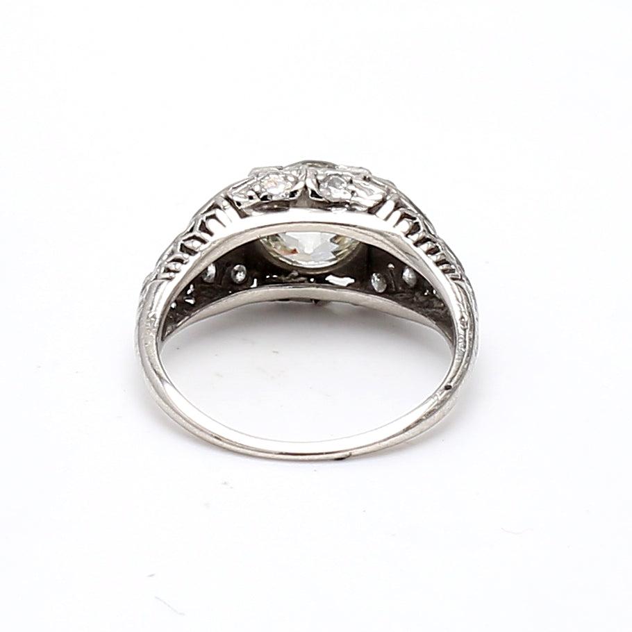 1.86 Carat Old European Cut J-SI2 Diamond Platinum Wedding Ring