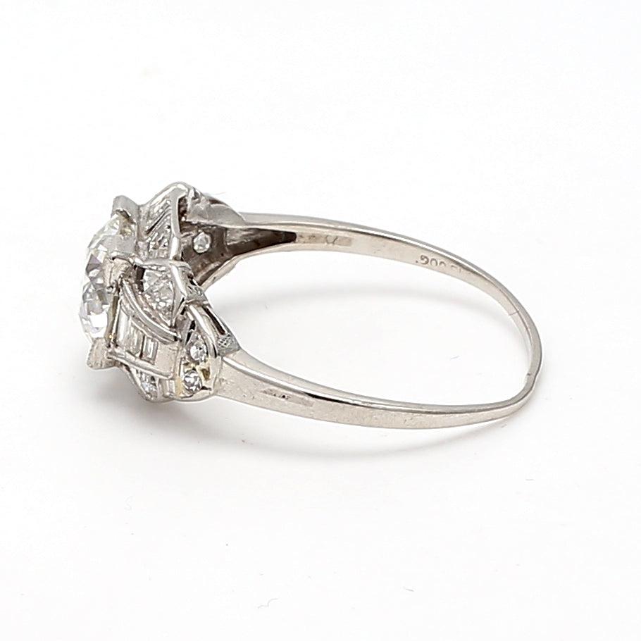 1.94 Carat Circular Brilliant Cut H VS1 Diamond Platinum Engagement Ring