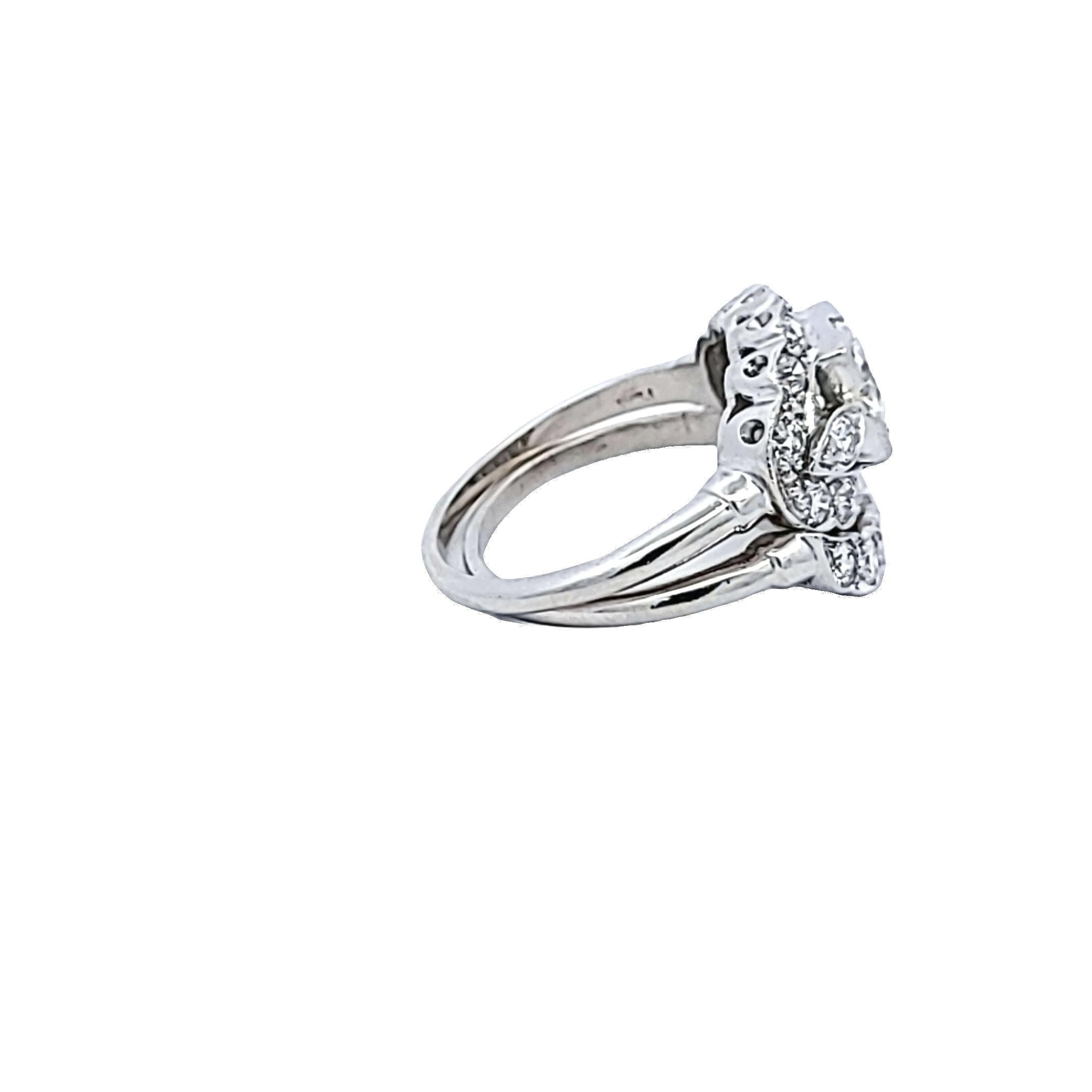 1.95 Carat Old European and Circular Brilliant Diamond Platinum Art Deco Ring