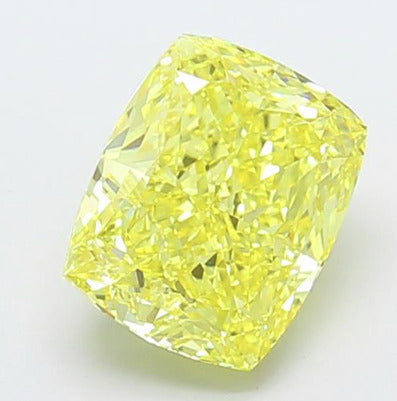 Lab-Grown 3.60 Carat Cushion Brilliant Diamond color FV.YL Clarity VS1, precious stones, engagement diamonds