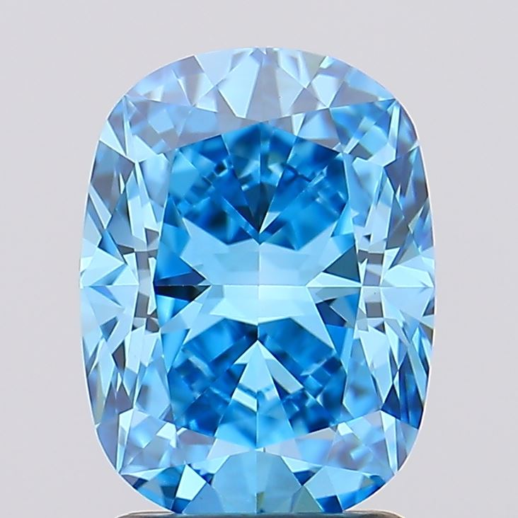 Lab-Grown 2.00 Carat Cushion Modified Brilliant Cut Diamond color FV.BL Clarity VVS2, precious stones, engagement diamonds